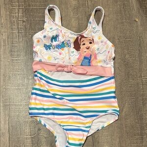 Ms Rachel Colorful one piece Striped Kids Swimsuit